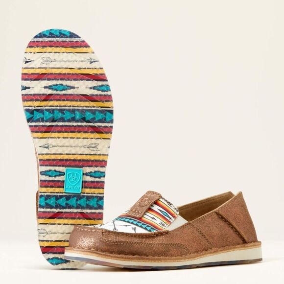 NWT- Ariat- Cruiser slip on shoe- ROSE GOLD/ ARROW PRINT- Size 10 - Picture 1 of 9